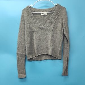 Abercrombie & Fitch Gray V-Neck Sweater